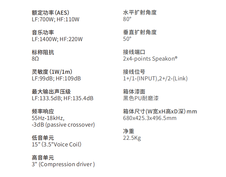 MX15 高性能二分頻舞臺返送揚聲系統(tǒng)