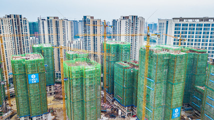 航拍桂林臨桂開(kāi)發(fā)區(qū)房地產(chǎn)建筑工地